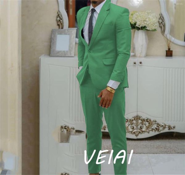 Costumes Homme Slim Fit Smoking Pour Mariage 2 Pièces Un Bouton Prom Business Blazer Bordeaux Vert (Blazer Pantalon)