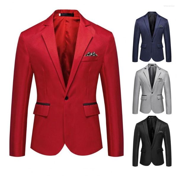 Costumes pour hommes doux élégant à manches longues Slim Suit Jacket Simple Top Fit Workwear