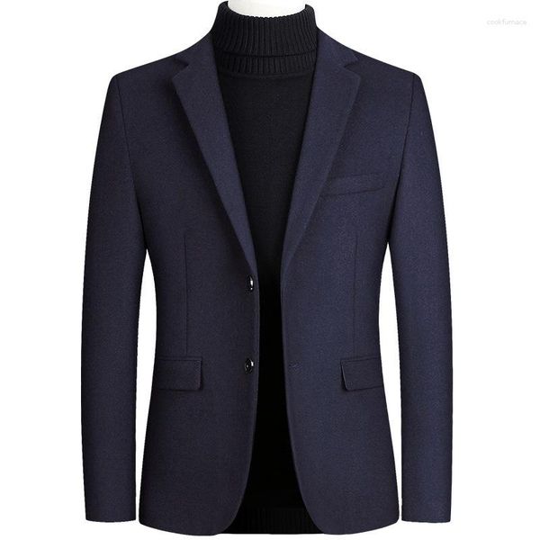 Costumes pour hommes solide laine petit costume 2023 printemps et automne Slim Fit décontracté britannique rétro veste Designer vêtements de luxe