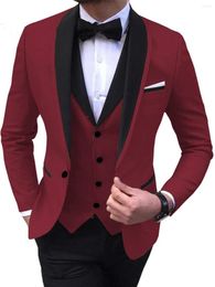 Trajes de hombre con empalme y solapa en pico, chaqueta para hombre, chándales para ropa de negocios, fiesta de graduación formal, padrino de boda, hecho a medida, 3 piezas