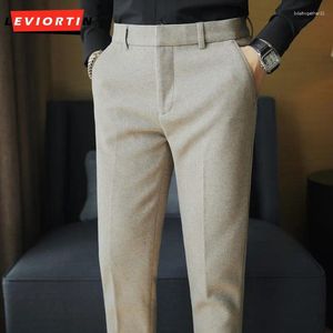 Costumes pour hommes printemps et automne affaires loisirs pantalon en tissu coupe ajustée jeunesse étudiant mode couleur unie petit pied vêtements de rue