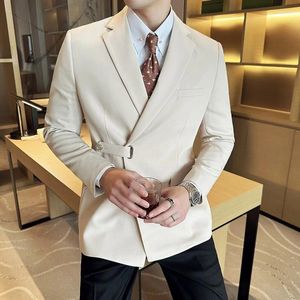 Herenpakken Spring Autumn Blazer Man Past Casual Wedding Slim Fit Women Elegant Chic Luxury Business Tuxedo Solid Color Blazers