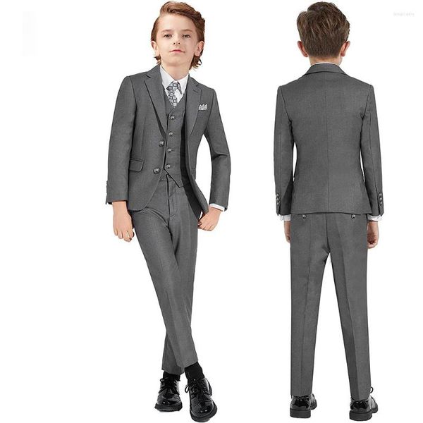 Trajes de hombre primavera niños grandes de alta calidad a cuadros traje de boda adolescente chico Formal esmoquin niños Blazer fiesta traje de actuación