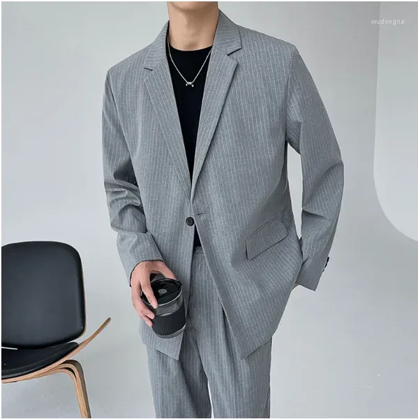 Costumes pour hommes Spring Gentleman Style Casual Casual Design Design Fashion Trend rayures Tissu de haute qualité SEAT SOIL SOIL SIGNE MEN Taille 3xl