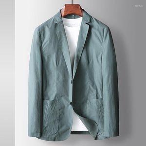 Costumes pour hommes printemps hommes vert bleu costume Blazer mince décontracté affaires manteau grande taille veste tenue de bureau confortable 4XL