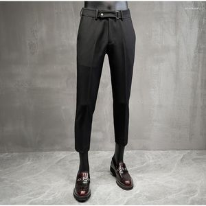 Trajes para hombre Primavera/Verano Slim-fit Business Formal Wear Pants Top Quality Belt Design Banquet Dress Pantalones Casuales