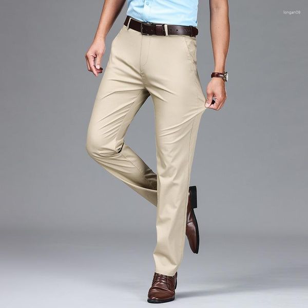 Trajes de hombre Rectos Sueltos Casual Hombres Traje Pantalones largos Oficina de negocios Color sólido Desgin clásico Pantalones masculinos