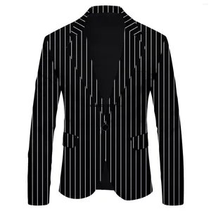 Costumes pour hommes Stripe Impring Fashion Trend Suit Top Coat Blazers Blazers Automne Spring Slim Veste Veste Tops Homme