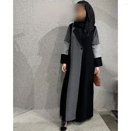 Costumes masculins Blazer élégant pour les femmes élégantes Black and Grey Long Muslim Abaya Office Formal Mariage de mariée