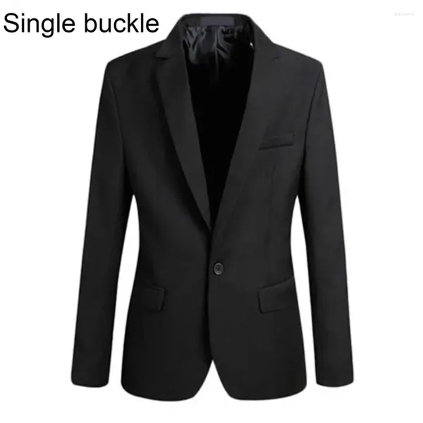 Trajes de Hombre Elegante Blazer Formal Anti-pilling Negocios Manga Larga Primavera Otoño Color Sólido Chaqueta de Traje Cálido