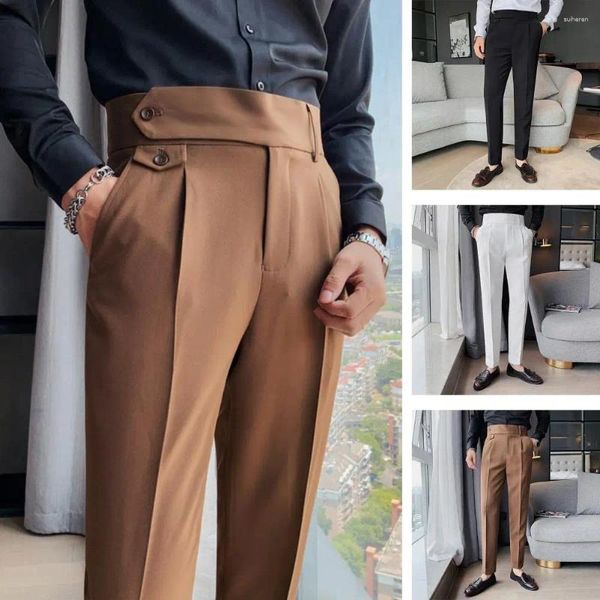 Costumes pour hommes Pantalons élégants pour hommes Drapé Dressing Boutons à glissière pour hommes Business