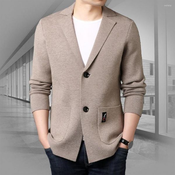 Costumes pour hommes veste de costume élégante à manches longues vêtements d'extérieur hommes Blazer pull lavable de Style coréen