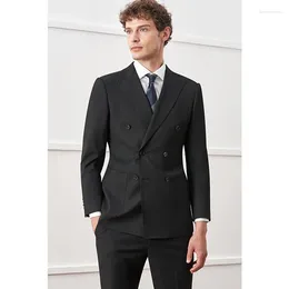 Costumes pour hommes costume 2 pièces double boutonnage décontracté tenue formelle d'affaires pour le travail marié robe de banquet de mariage veste avec pantalon