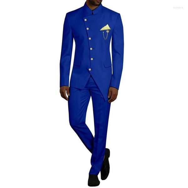 Costumes pour hommes costume ethnique africain couleur unie ensemble décontracté confortable pour un usage quotidien lors des mariages et veste de travail avec un pantalon