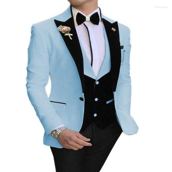 Costumes pour hommes costume affaires Slim marié smoking trois pièces mariage PROM grande taille pour hommes (veste gilet pantalon)