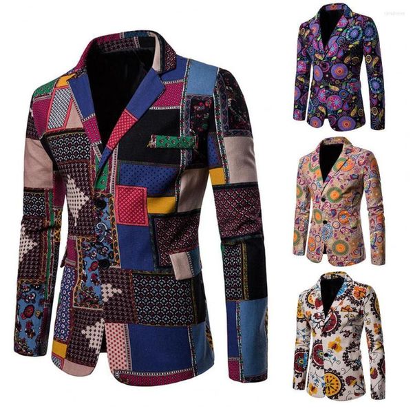 Trajes de hombre Traje Abrigo Otoño Blazer formal Manga larga Todo fósforo Estilo étnico Delgado