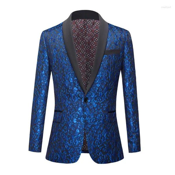 Trajes para hombres Traje Abrigo Primavera y otoño Jacquard Ball Party Slim Tuxedo Moda Casual Tamaño grande