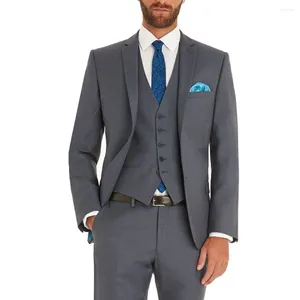 Herenpakken Pak voor mannen Bruiloft 2023 Grijs Elegante formele gelegenheid Bruidegom Kostuum Slim Fit Enkele rij knopen Op maat gemaakt Terno-outfits