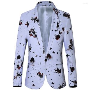 Trajes de hombre Chaqueta de traje Blazer Estampado de moda Slim Fit Business Casual Plus Size Boutique Dress Coat Asian M-6XL