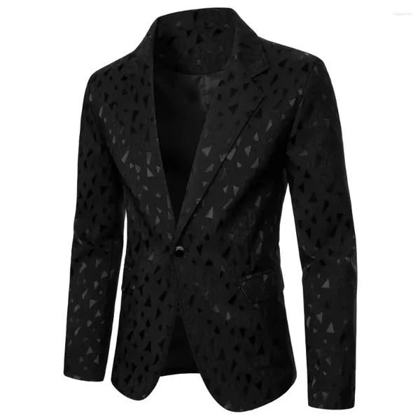 Costume de costume de costume veste géométrique Figure de texture foncée Business Style Casual Style Top Wedding Dîner