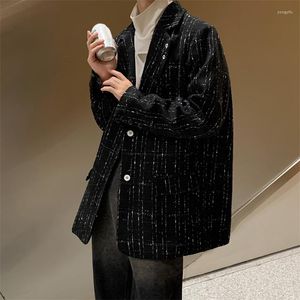 Costumes pour hommes Costume Veste Hommes Vêtements Lâche Simple Boutonnage Terno Masculino Streetwear Printemps Automne Mode Coréenne À Manches Longues Casual Blazer