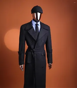 Costumes pour hommes Vestes de costume sur mesure en laine Trench-Coat Long Prom Blazers Groom Tuxedos Outwear Homme Mode Pardessus Ropa Hombre 2024