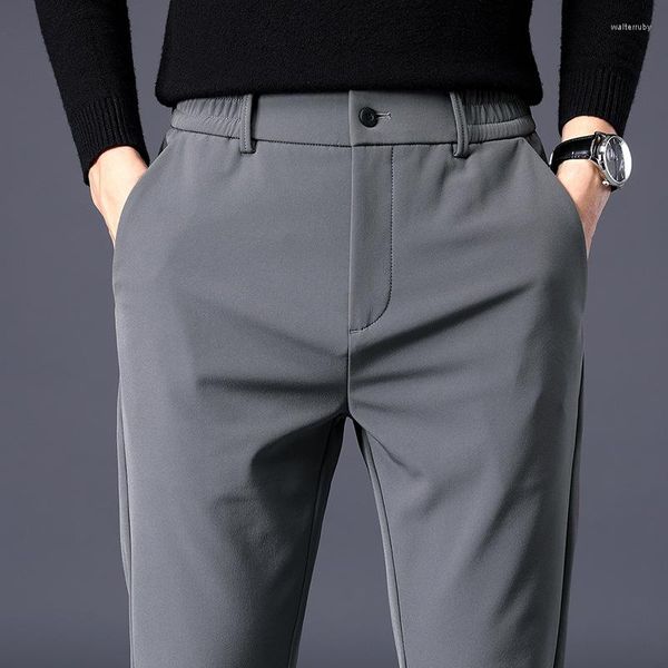 Abiti da uomo Pantaloni casual estivi Slim Business Stretch Slim Fit Elastico in vita Jogger Coreano Classico Blu Nero Grigio Pantaloni di marca Maschile