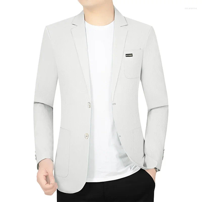 メンズスーツ夏の男性クイック乾燥ブレザーコート高品質の男性薄い通気性ジャケットマンビジネスカジュアル4xl