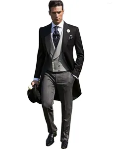 Costumes pour hommes hirondelle Tailcoat costume Tuxedos pour gilet de mariage de plage et pantalon de veste