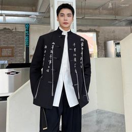 Herenpakken SYUHGFA Chinese stijl pak jas Trend Mode Borduren Niche-ontwerp Staande kraag Blazers Knappe man jassen