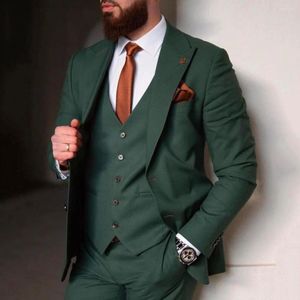 Trajes de hombre hechos a medida 3 piezas para boda Slim Fit elegante clásico Formal ropa de novio Blazer chaleco pantalones Terno Masculino