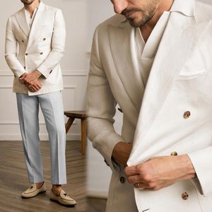 Costumes pour hommes sur mesure 2 pièces Blazer pantalon Double boutonnage mariage pointe revers formel coupe ajustée sur mesure grande taille
