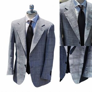 Costumes pour hommes sur mesure une pièce blazer simple boutonnage mariage marié revers à carreaux rayures smoking travail sur mesure plus taille a9VK #