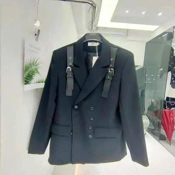 Costumes pour hommes TD9132 mode manteaux vestes 2023 piste Semi-transparente Jacquard maille chinois à lacets été costume ample