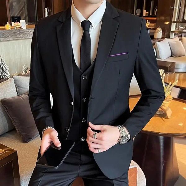 Costumes masculins The Boutique 6XL (Blazer Vest pantalon) Suit Business Fashion Style Italian Wedding Gentleman Robe Formel 3-Piece