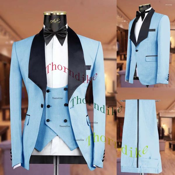 Trajes para hombres Thorndike (chaleco de chaqueta) Estilo Groomsmen de chal Napa de chal Napuito de color rojo/blanco/negro Boda Blazer Blazer