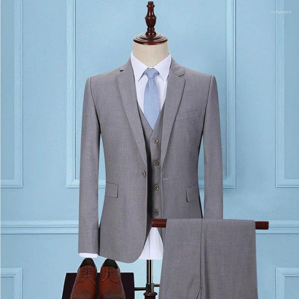 Costumes pour hommes Costume trois pièces avec pantalon cravate coréen Slim-fit Business Man Groom Robe de mariée