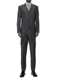 Costumes pour hommes trois pièces un bouton Tailcoat costume ensemble smoking pour hommes d'affaires veste pantalon gilet