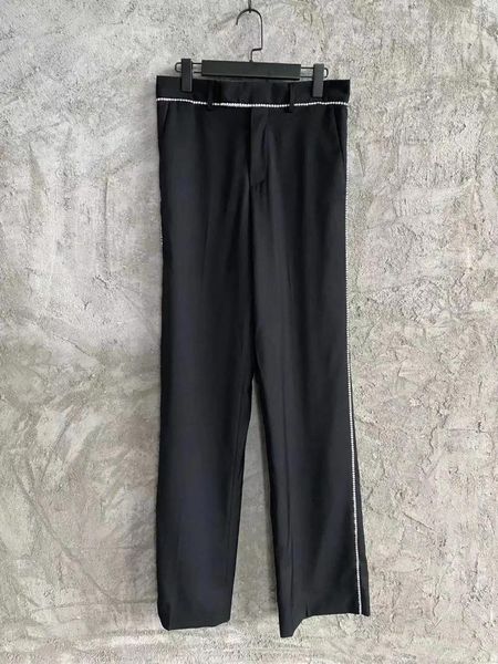 Trajes para hombre Pantalones de traje con tachuelas de diamantes 24SS de alta calidad