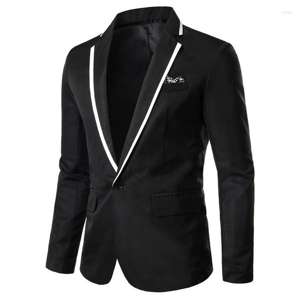 Trajes de hombre TPJB Otoño Hombres Blazer Moda Slim Casual Para Rosa / Negro / Blanco Un botón Traje de hombre Chaqueta Prendas de abrigo Hombre 5XL