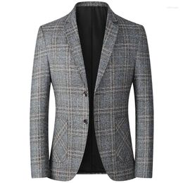 Costumes pour hommes TPJB veste de costume vêtements de haute qualité affaires blazers occasionnels beau Plaid coupe ajustée Blazer taille 4XL-M