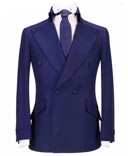 Trajes de hombre traje TPSAADE ajustado 2 piezas chaqueta Blazer de algodón para hombre talla grande S a 6XL Blazers abrigo para hombre vestidos de boda