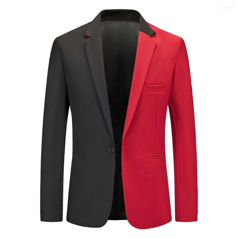 Men's Suits Trendy Formal Business Suit Blazer Slim Fit Office Jacket Outwear White/Red M 2XL Suitable For Spring And Fall