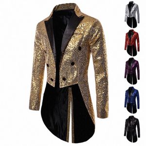 Costumes pour hommes Tuxedo Party Discothèque Performances Paillettes Fi Design de costume pour hommes N0Yd #