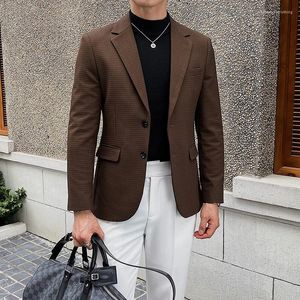 Herenkostuums met twee knoppen Hoge kwaliteit pak Britse stijl Slanke elegante mode Business Casual Dress Tuxedo Plevier Case Blazer Jacket