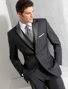 Trajes de hombre con dos botones (chaqueta, pantalones, chaleco y corbata), esmoquin personalizado para novio de boda, solapa de muesca, 3 piezas, último abrigo, Blazers