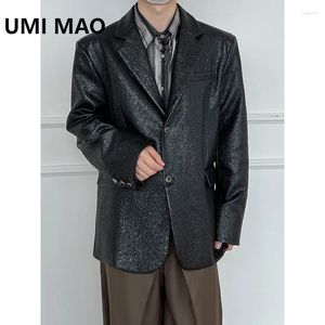 Herenpakken umi mao yamamoto donkere lak lakblazers jas geavanceerde Amerikaanse retro motorfiets top zwarte jas voor mannen vrouwen