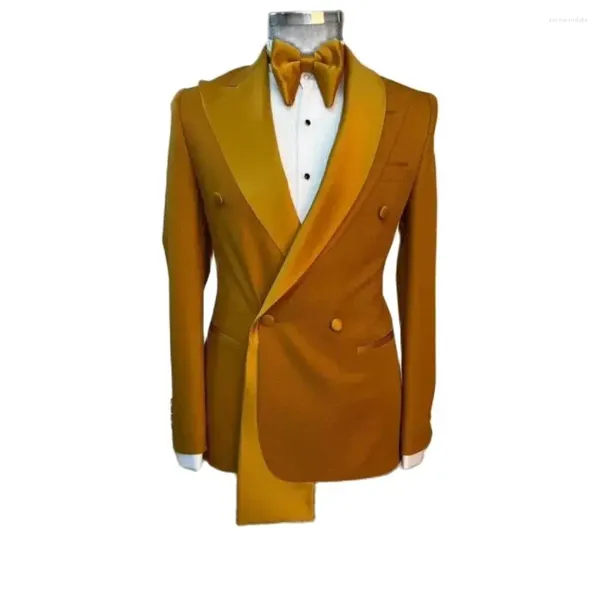 Trajes de hombre únicos para hombre, esmoquin de doble solapa para boda, chaqueta para novio, vestido de graduación, conjuntos de corte entallado hechos a medida, chaqueta y pantalón de 2 piezas