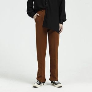 Trajes para hombre, pantalones informales con parte inferior dividida para hombre, pantalones rectos de primavera 2022, traje de cintura elástica con espalda coreana 2Y5271