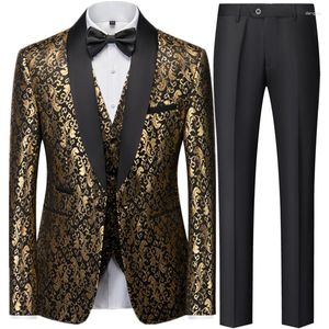 Costumes pour hommes robe de mariée ensemble 3 pièces (costume manteau débardeur pantalon) mode d'affaires coupe ajustée haute qualité concepteur imprimé costume